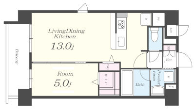 神戸市中央区吾妻通(JR東海道本線(近畿)三ノ宮駅)のマンション賃貸物件 間取画像