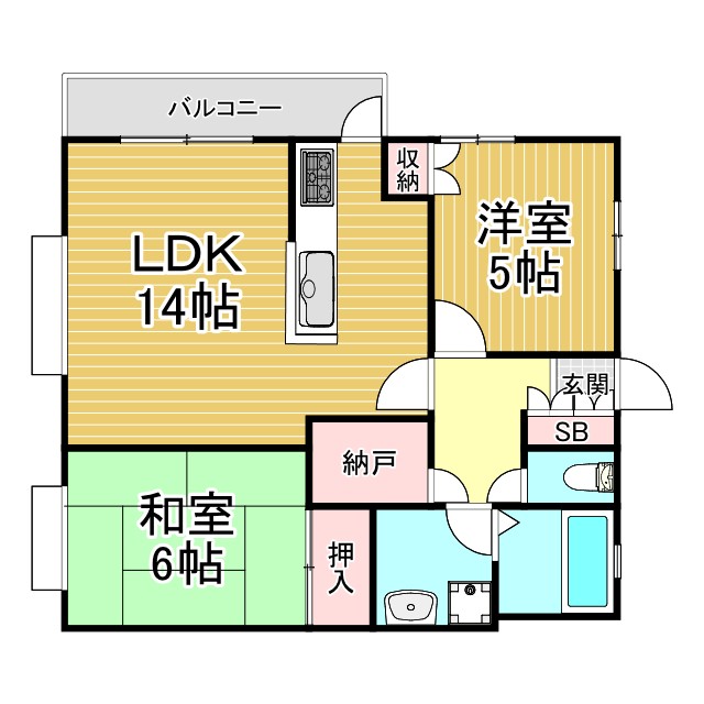 神戸市東灘区青木(阪神本線青木駅)のマンション賃貸物件 間取画像