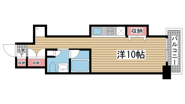 神戸市中央区磯上通(JR東海道本線(近畿)三ノ宮駅)のマンション賃貸物件 間取画像