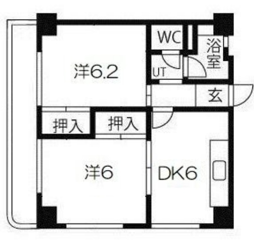 神戸市灘区八幡町(阪急神戸線六甲駅)のマンション賃貸物件 間取画像
