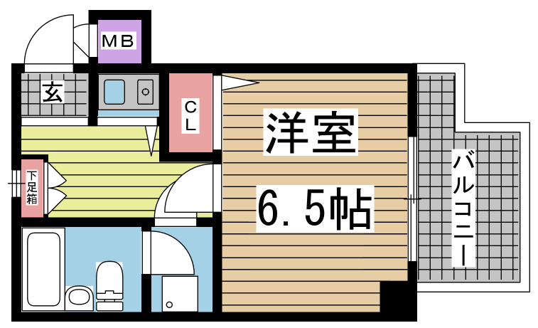 神戸市中央区楠町(JR東海道本線(近畿)神戸駅)のマンション賃貸物件 間取画像