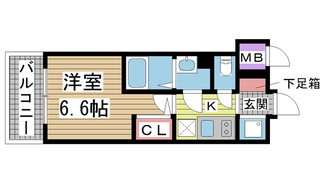 神戸市中央区楠町(神戸市営地下鉄線大倉山駅)のマンション賃貸物件 間取画像
