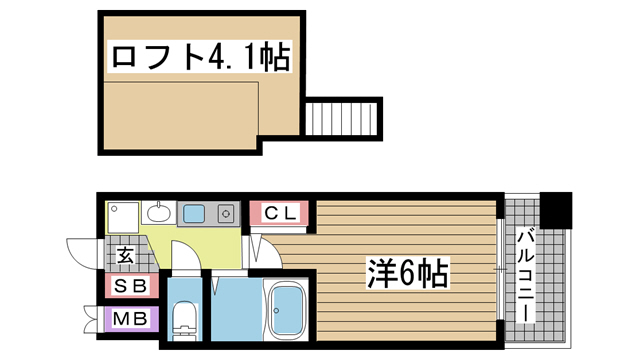 神戸市中央区琴ノ緒町(JR東海道本線(近畿)三ノ宮駅)のマンション賃貸物件 間取画像