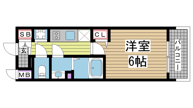 神戸市中央区橘通(JR東海道本線(近畿)神戸駅)のマンション賃貸物件 間取画像