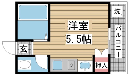 神戸市中央区元町通(JR東海道本線(近畿)元町駅)のマンション賃貸物件 間取画像