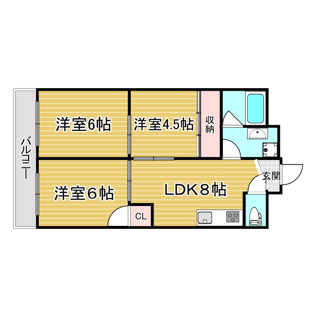 神戸市兵庫区湊町(JR東海道本線(近畿)神戸駅)のマンション賃貸物件 間取画像