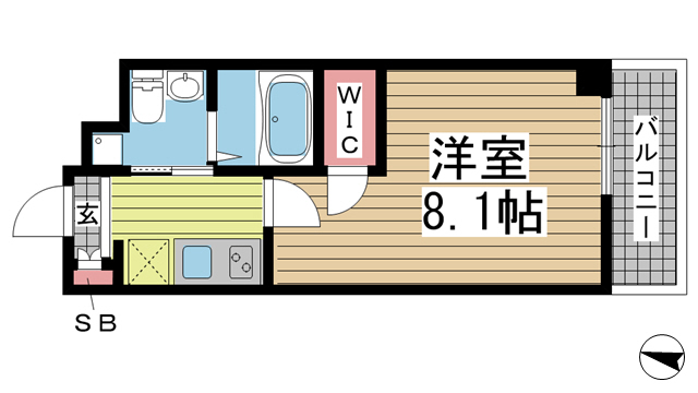 神戸市中央区海岸通(JR東海道本線(近畿)元町駅)のマンション賃貸物件 間取画像