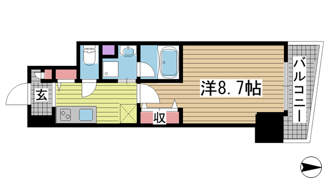 神戸市中央区磯辺通(JR東海道本線(近畿)三ノ宮駅)のマンション賃貸物件 間取画像