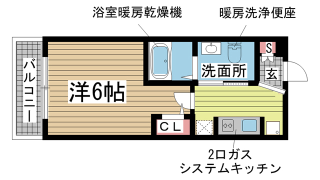神戸市中央区御幸通(JR東海道本線(近畿)三ノ宮駅)のマンション賃貸物件 間取画像