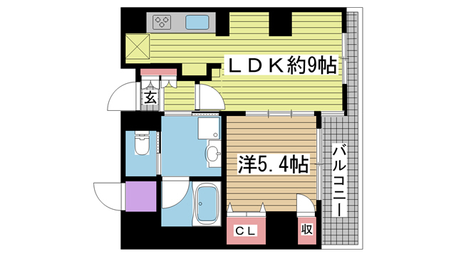 神戸市中央区磯辺通(JR東海道本線(近畿)三ノ宮駅)のマンション賃貸物件 間取画像