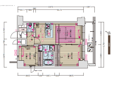 神戸市中央区御幸通(JR東海道本線(近畿)三ノ宮駅)のマンション賃貸物件 間取画像