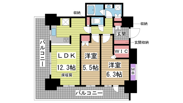 神戸市中央区栄町通(JR東海道本線(近畿)元町駅)のマンション賃貸物件 間取画像