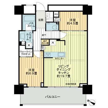 神戸市中央区新港町(JR東海道本線(近畿)三ノ宮駅)のマンション賃貸物件 間取画像