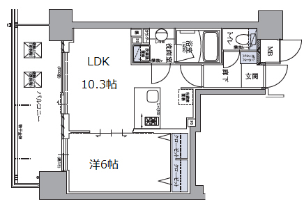 神戸市中央区下山手通(JR東海道本線(近畿)元町駅)のマンション賃貸物件 間取画像