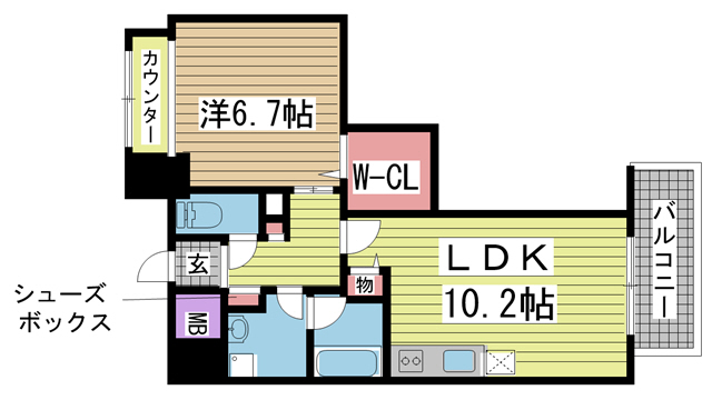 神戸市中央区元町通(JR東海道本線(近畿)元町駅)のマンション賃貸物件 間取画像