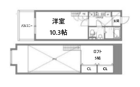 神戸市灘区友田町(JR東海道本線(近畿)六甲道駅)のマンション賃貸物件 間取画像