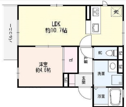 神戸市灘区六甲町(JR東海道本線(近畿)六甲道駅)のアパート賃貸物件 間取画像