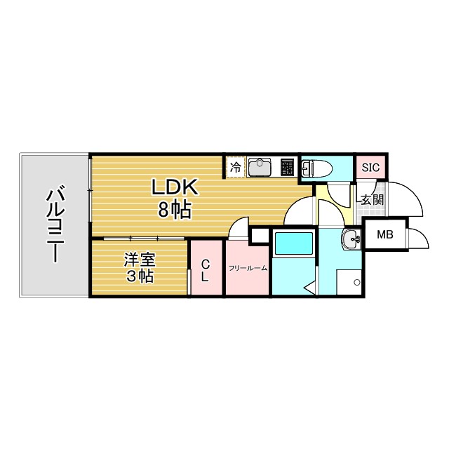 神戸市中央区磯上通(JR東海道本線(近畿)三ノ宮駅)のマンション賃貸物件 間取画像