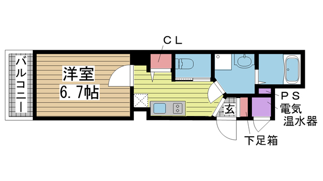神戸市灘区永手町(JR東海道本線(近畿)六甲道駅)のマンション賃貸物件 間取画像