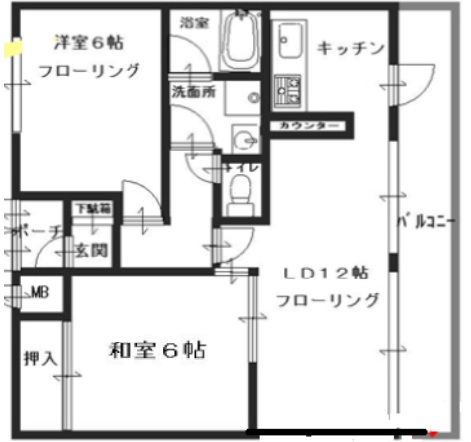 神戸市灘区篠原中町(阪急神戸線六甲駅)のマンション賃貸物件 間取画像