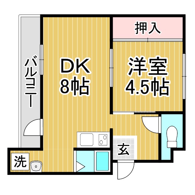 神戸市北区緑町(神戸電鉄有馬線山の街駅)のマンション賃貸物件 間取画像
