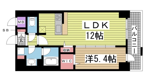 神戸市灘区備後町(JR東海道本線(近畿)六甲道駅)のマンション賃貸物件 間取画像