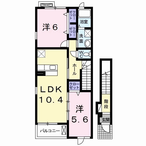 神戸市西区玉津町新方(JR山陽本線明石駅)のアパート賃貸物件 間取画像