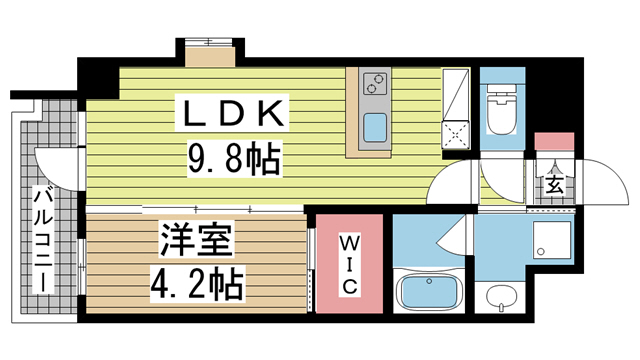 神戸市中央区磯辺通(JR東海道本線(近畿)三ノ宮駅)のマンション賃貸物件 間取画像