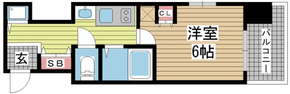 神戸市中央区日暮通(JR東海道本線(近畿)三ノ宮駅)のマンション賃貸物件 間取画像