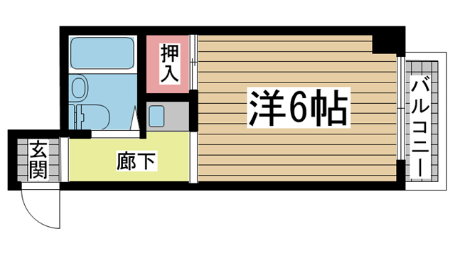 神戸市中央区筒井町(阪急神戸線春日野道駅)のマンション賃貸物件 間取画像