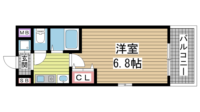 神戸市中央区生田町(JR東海道本線(近畿)三ノ宮駅)のマンション賃貸物件 間取画像