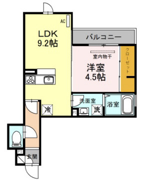 神戸市中央区下山手通(JR東海道本線(近畿)神戸駅)のアパート賃貸物件 間取画像
