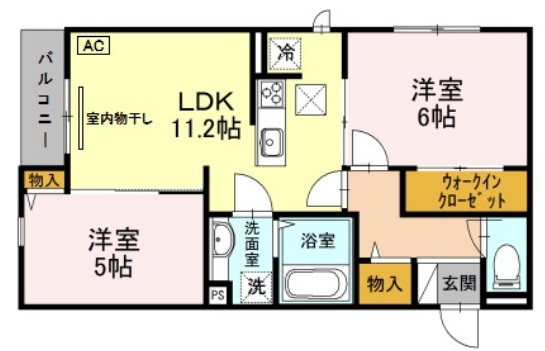 神戸市東灘区魚崎北町(JR東海道本線(近畿)住吉駅)のアパート賃貸物件 間取画像