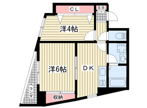 神戸市中央区中山手通(JR東海道本線(近畿)三ノ宮駅)のマンション賃貸物件 間取画像