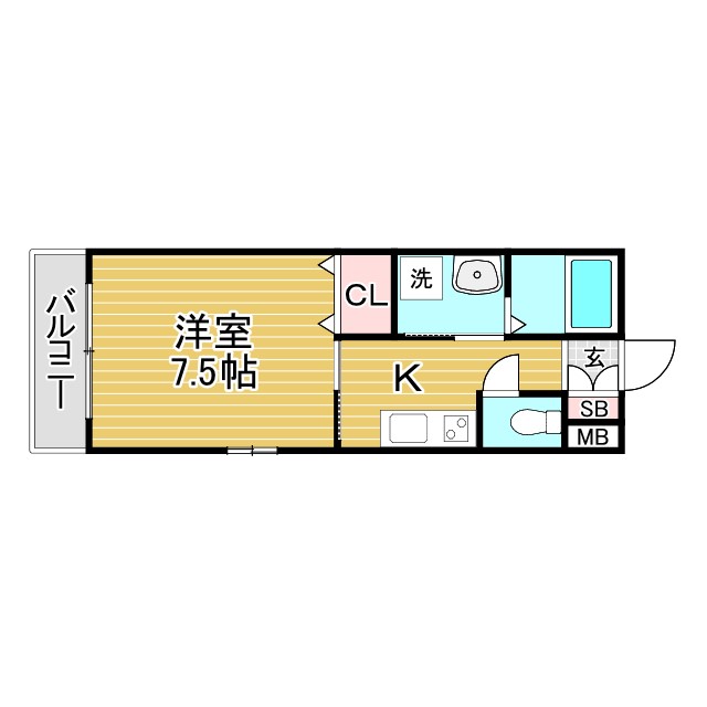 神戸市須磨区一ノ谷町(山陽電鉄線須磨浦公園駅)のアパート賃貸物件 間取画像