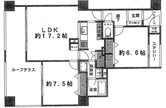 神戸市中央区中尾町(神戸市営地下鉄線新神戸駅)のマンション賃貸物件 間取画像