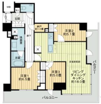 神戸市中央区相生町(JR東海道本線(近畿)神戸駅)のマンション賃貸物件 間取画像