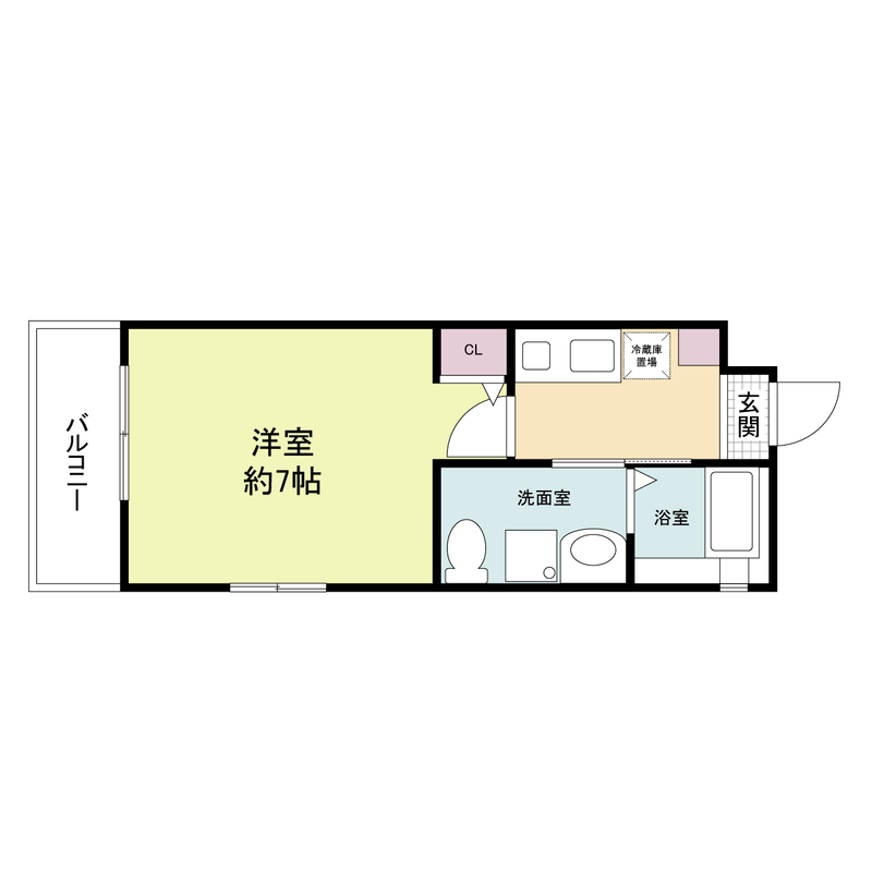 神戸市兵庫区水木通(神戸高速線大開駅)のマンション賃貸物件 間取画像