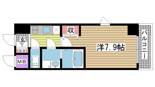 神戸市中央区旭通(JR東海道本線(近畿)三ノ宮駅)のマンション賃貸物件 間取画像