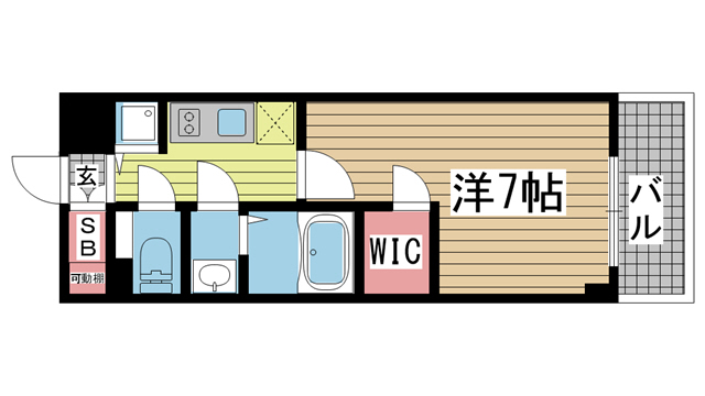 神戸市中央区磯上通(JR東海道本線(近畿)三ノ宮駅)のマンション賃貸物件 間取画像