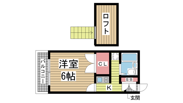神戸市須磨区一ノ谷町(JR山陽本線須磨駅)のアパート賃貸物件 間取画像