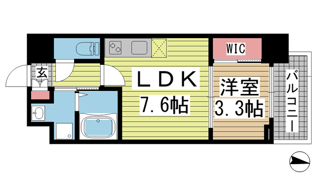 神戸市中央区海岸通(JR東海道本線(近畿)元町駅)のマンション賃貸物件 間取画像