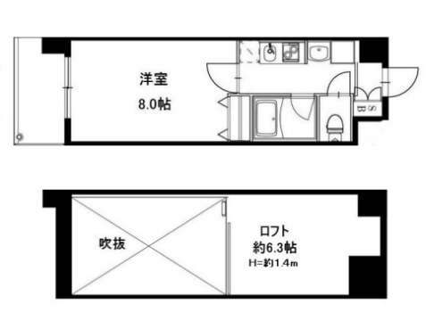 神戸市灘区烏帽子町(JR東海道本線(近畿)六甲道駅)のマンション賃貸物件 間取画像