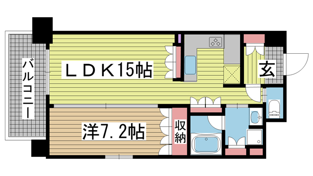 神戸市中央区下山手通(JR東海道本線(近畿)三ノ宮駅)のマンション賃貸物件 間取画像