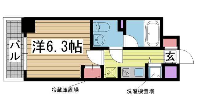 神戸市長田区大橋町(JR山陽本線新長田駅)のマンション賃貸物件 間取画像