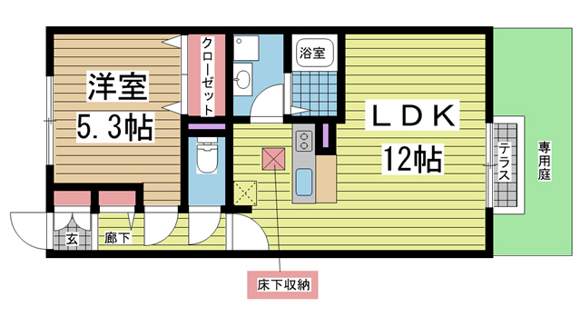 神戸市北区山田町下谷上(神戸電鉄有馬線箕谷駅)のアパート賃貸物件 間取画像