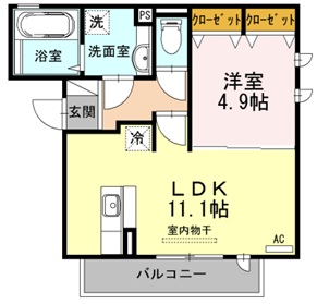 神戸市北区谷上東町(神戸地下鉄北神線谷上駅)のアパート賃貸物件 間取画像