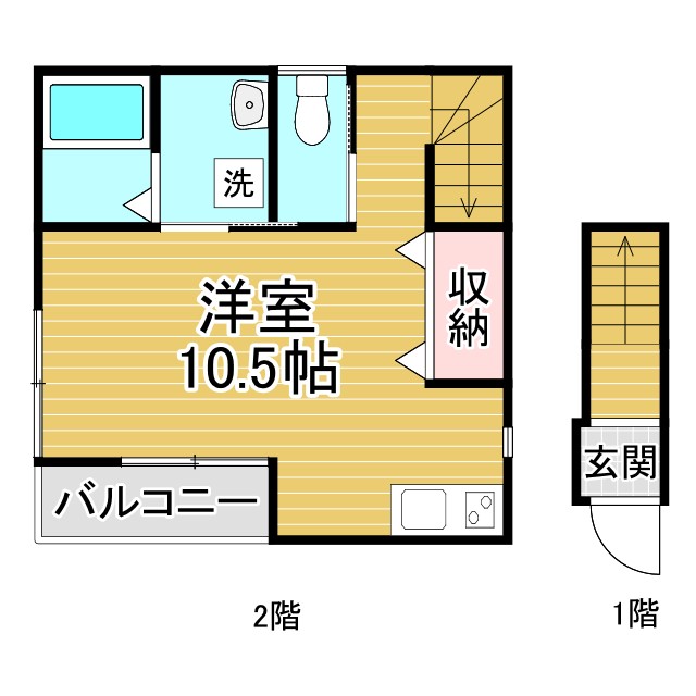 神戸市兵庫区御崎町(JR和田岬線和田岬駅)のアパート賃貸物件 間取画像
