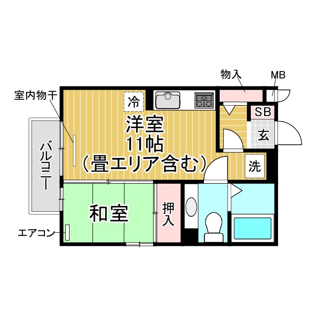 神戸市東灘区御影郡家(JR東海道本線(近畿)住吉駅)のアパート賃貸物件 間取画像
