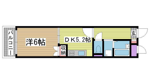 神戸市灘区大内通(JR東海道本線(近畿)摩耶駅)のマンション賃貸物件 間取画像